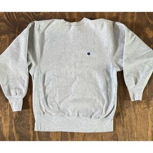 Vintage Champion Reverse Weave Crewneck Sweatshirt Gray Embroidered C Distressed